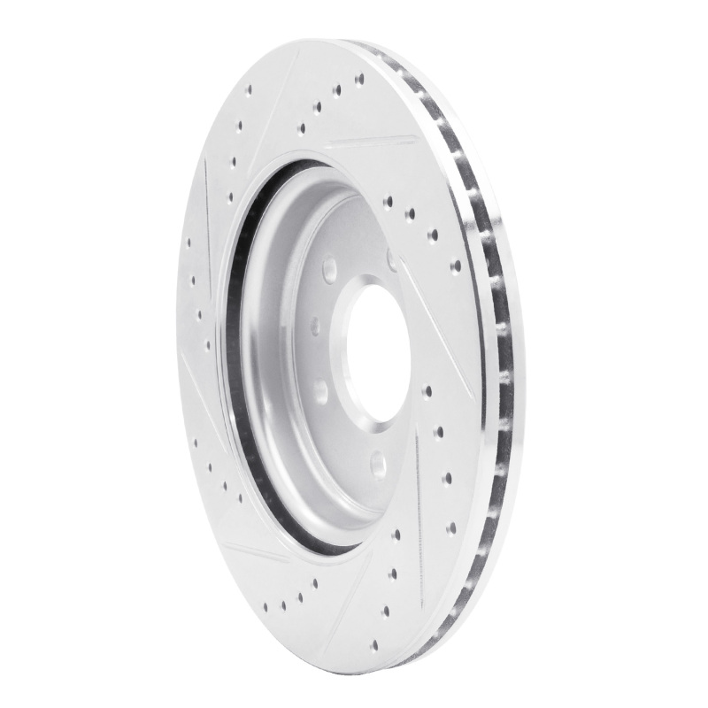 Buick Regal Sportback Brake Rotor (1) - Rear Right - R1 Concepts - Drilled & Slotted - Silver - `16-`20